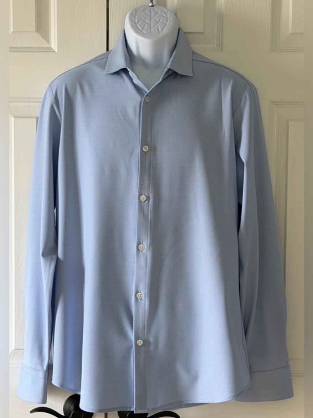Mizzen+Main Leeward Blue Performance Dress Shirt Large Trim Fit